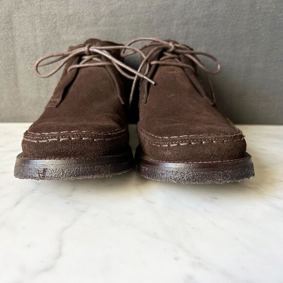 Bally Pontos Brown Suede Leather Chukka Boots Gum Sole - Men's Size 7.5 D Italy - Picture 4 of 8